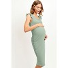 Hello Miz Women's Casual Ribbed Scoop Neck Cap Sleeve Maternity Dress - 2 of 4