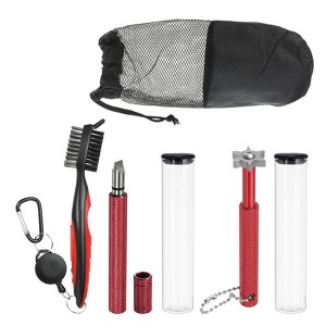 Unique Bargains Golf Clean Tool Set Brush and 2 Club Groove Sharpeners - 1 of 4