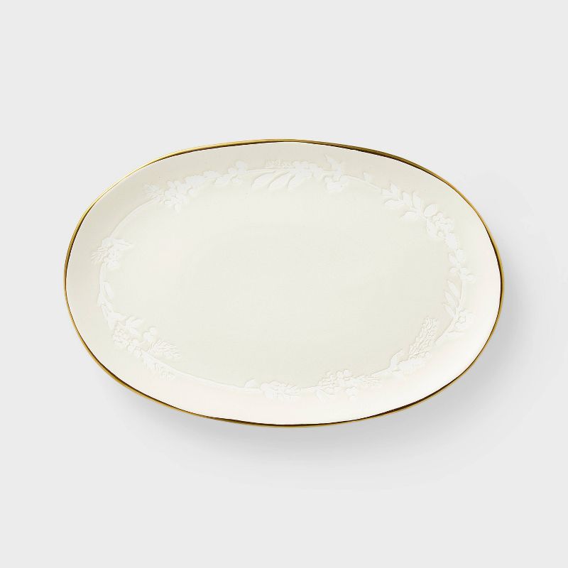 Stoneware Serving Platter Snowfall White - Threshold&#8482; designed with Studio McGee, 4 of 6