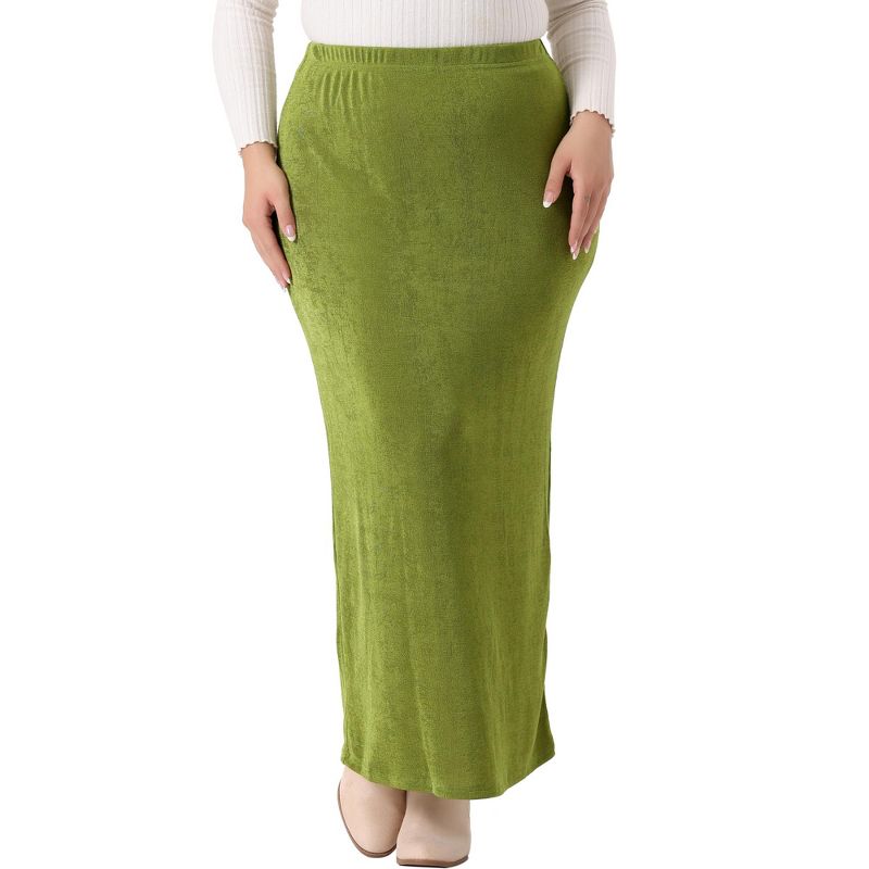 Agnes Orinda Women's Plus Size High Waist Stretch Elegant Maxi Long Casual Bodycon Skirts, 1 of 6