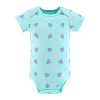 The Peanutshell Baby Girl Short Sleeve Bodysuits, 5-Pack, Purple/Grey/Mint, Newborn to 24 Months - 3 of 4