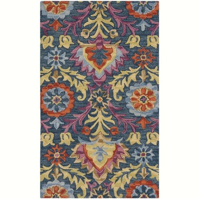 Safavieh Blossom BLM863C Hand-hooked Black / Multi Rug