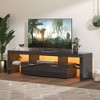 CAVINAS TV Stand Morden TV Stand with LED Lights Modern Media Console Entertainment Center - 2 of 4