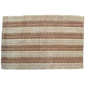 HomeRoots 2' X 3' Beige And Brown Jute Striped Hand Woven Area Rug - 1 of 3