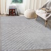 Washable Symmetrical Striped Area Rug, Stain Resistant Low Pile Carpet with Non-Slip Backing for Bedroom Living Room - 2 of 4