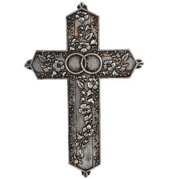 FC Design 7.5"H Silver Matrimony Cross Wall Plaque Holy Sculpture Religious Decoration - Silver