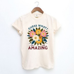Simply Sage Market Women's Guess What Flowers Short Sleeve Garment Dyed Tee - 1 of 4