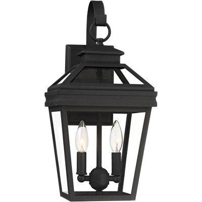 John Timberland Stratton Street Traditional Outdoor Wall Light Fixture Textured Black Lantern 22 Clear Glass for Exterior House Porch Patio Outside