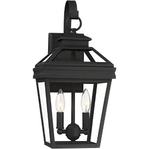 John Timberland Stratton Street Rustic Outdoor Wall Light Fixture Texturized Black 16 1/2" Clear Glass for Post Exterior Barn Deck House Porch Yard - 1 of 4