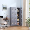 VYNXARIA 12-Door 72"H Metal Lockers with Lock for Employees, Storage Cabinet for Home, Gym, Office, School, Garage - Easy Assembly, Gray - 2 of 4