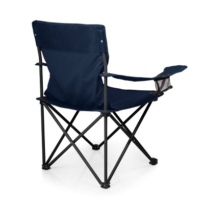 Navy Blue Collapsible Camping Chair with Mesh Cup Holder