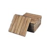 Racxily Interlocking Deck Tiles Striped Pattern, 12" x 12" Square Yellow Acacia Hardwood Outdoor Flooring for Patio, Bancony - 2 of 4