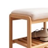 CAVINAS Modern 2-Tier Small Ottoman Bench with Storage Shelf,Upholstered Storage Bench for Entryway,Living Room - 3 of 4