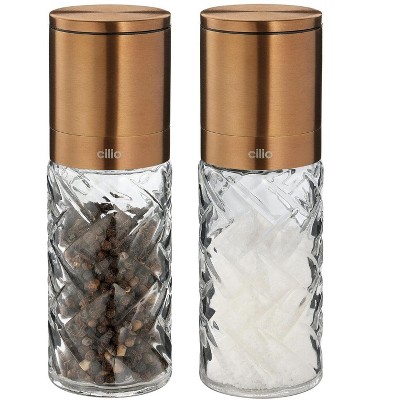 Cilio "Cristallo" Salt or Pepper Mill, Copper, 2"dia. X 6.7" - 2 units