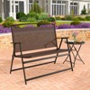 Tangkula Foldable Garden Bench 2-person Patio Loveseat with Fabric Backrest and Metal Armrests Portable Outdoor Loveseat Bench - 2 of 4