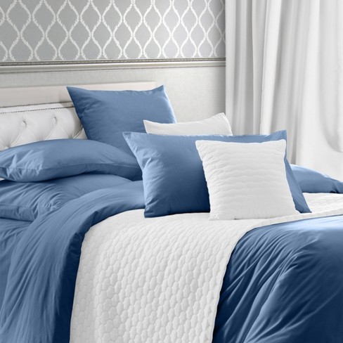 Cool Bedding Set Smooth Sateen Weave, White Duvet Cover With Corner Ties