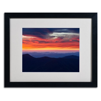 Trademark Fine Art -Pierre Leclerc 'Mount Mitchell Sunset' Matted Framed Art