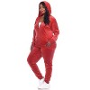 Women's Plus Size 2 Piece Velour Tracksuit Set - White Mark - 3 of 4