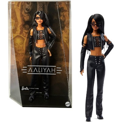 Barbie Signature Aaliyah 11.5" Collectible Doll in Black Faux Leather Outfit