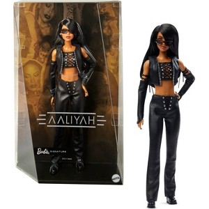 Barbie Signature Aaliyah 11.5" Collectible Doll in Black Faux Leather Outfit - 1 of 4