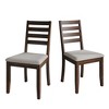 ChaletPosh Wooden Dining Chair With Warm Grey Cover (Set of 2) - 3 of 4