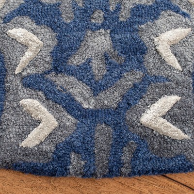 Hand-Tufted Artisanal Gray Wool & Silk 7' Round Area Rug