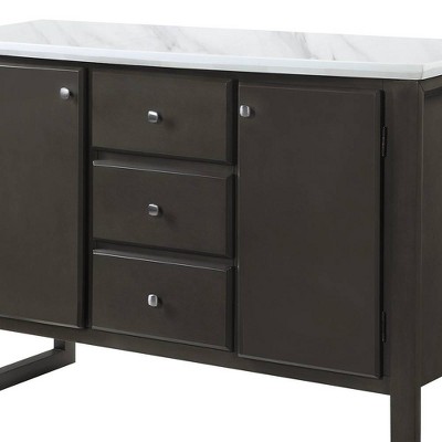 Madan 54" Gray Oak and Marble Top Server