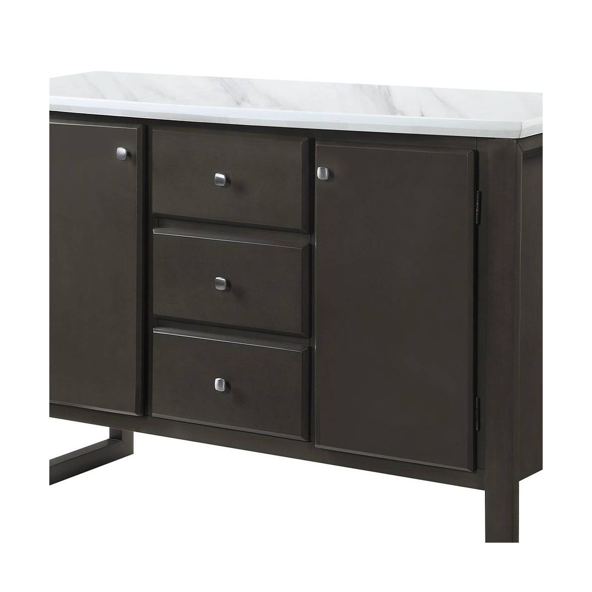 Acme Furniture Madan 54" Kitchen and Dining Cabinets Gray Oak: No Assembly, Wood Composite - thumbnail 4