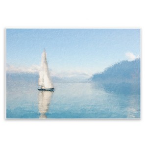 Stupell Industries Blue Ocean Sailboat Sea Reflection Wall Plaque Art, 19" x 13" - 1 of 4