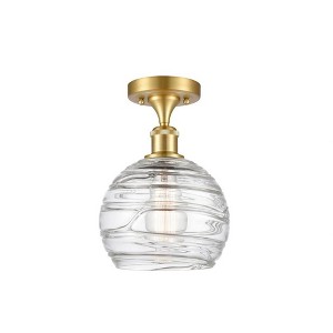 Athens Deco Swirl - 1 Light Semi-Flush Mount In Industrial Style-13 Inches Tall and 8 Inches Wide - 1 of 1