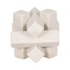 Decorative Object Stone Marble Interlocking Design, Modern Glam Accent for Home, Office, Bedroom, and Living Room Display - 4" White - 3 of 4