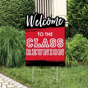 Big Dot of Happiness Reunited Red - Party Decorations - School Class Reunion Party Welcome Yard Sign - 1 of 4