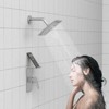 Sevobal Shower Faucets Shower Faucet with Storage Rack 8" Rain Shower Head Shower Decoration Kit Shower Faucet Set, Silver, 16.34"*10.04"*4.72" - 2 of 4