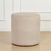 KINWELL Round Upholstered Pouf Ottoman Footrest - 4 of 4