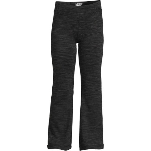 Lands' End Kids High Waisted Active Flare Leggings - Small - Black