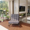 Outdoor Rocking Chair, Patio Egg Rocking Chair with Metal Frame, Adjustable Swing Range and Fixed Rope, Waterproof Cushion for Porch, Garden - 4 of 4