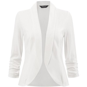 INSPIRE CHIC Women's Velvet Lapel Collar Open Front Cardigan - 1 of 4