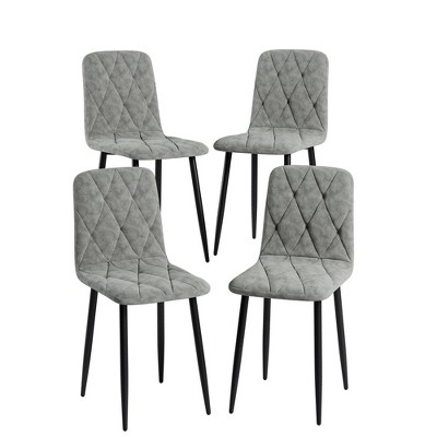 34.7"Dining Chairs Set of 4, Modern Kitchen Dining Room Chairs, PU Dining Chair Black