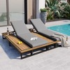 FURNIinspire Patio Chaise Lounges Set of 2 with 5 Position Adjustable Backrest, Poolside Yard Reclining with Cushions, Gray, 76.8"*37.4"*32.5" - 2 of 4