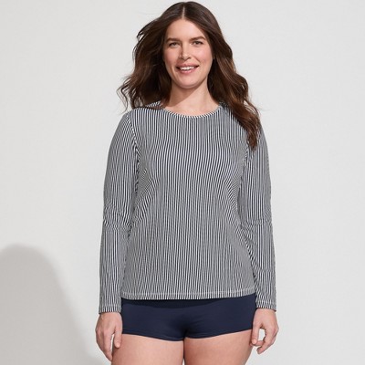 Lands' End Women's SunShade UPF 50 Long Sleeve Relaxed Rash Guard
