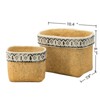 VisioGear 2PCS Rectangular Basket Planters with Geometric Trim, Modern Planter for Patio, Garden, Brown,10.4"*8.7"*7.9" - 3 of 4