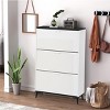 47-Inch Wooden Shoe Storage Cabinet with 3 Flip-Down Drawers, Freestanding Narrow Shoe Organizer with Legs for Entryway, Hallway and Closet - 4 of 4