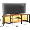 Corner TV Stand with Power Outlets & USB - Media Console for TVs up to 75", 3-Tier Open Shelves, 66.9" Entertainment Center - 2 of 4