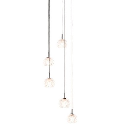 Stellar Dance 15" Chrome & Clear Glass LED Pendant Light