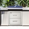 VEVOR Outdoor Kitchen Drawers 18W x 20.6H x 12.7D Inch, Flush Mount Double BBQ Drawers Stainless Steel with Handle, BBQ Island Drawers,Silver - 2 of 4