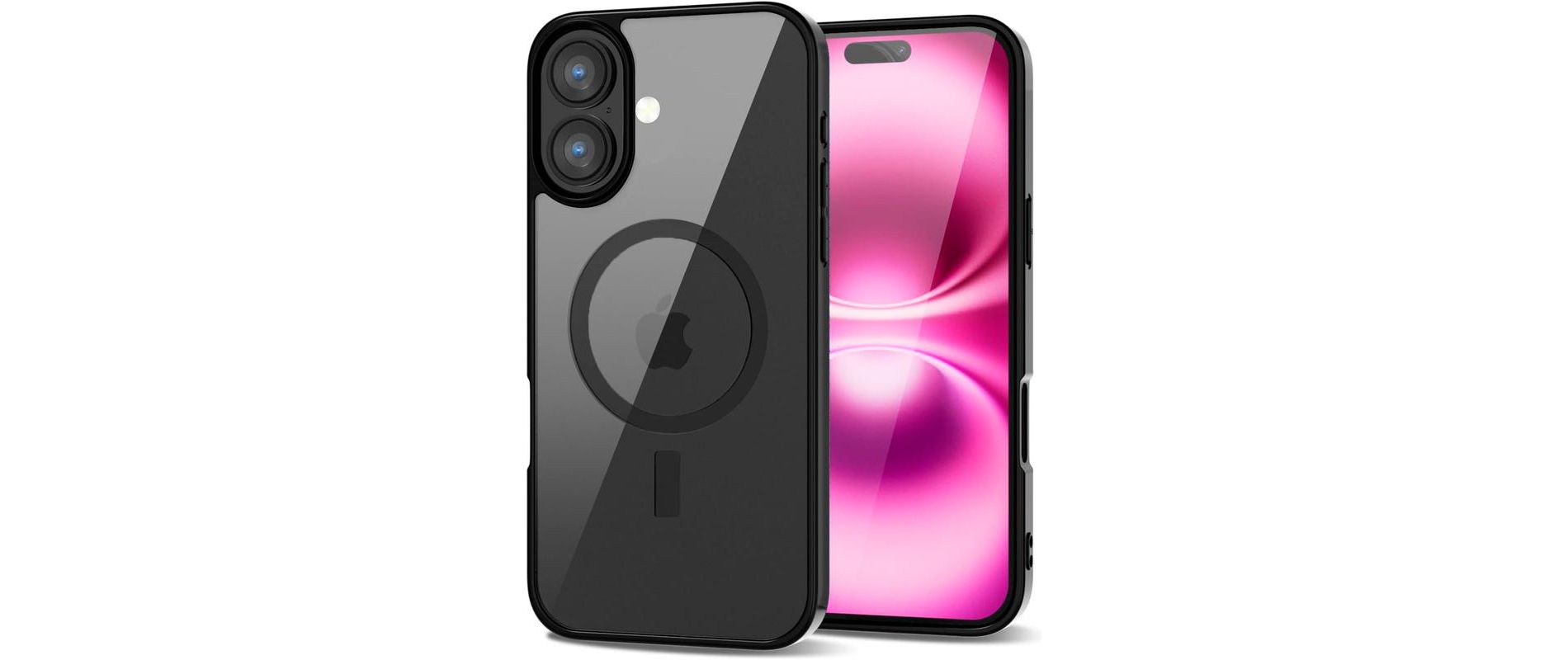 Entronix [Magnetic] Case Compatible with iPhone 17 - [Clear Back] Soft Matte Frame
