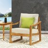 Christopher Knight Home Samwell Outdoor Acacia Wood Club Chair with Cushion - 2 of 4