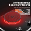 VEVOR Electric Cooktop, 12 inch 2 Burners Built-in Electric Stove Top, 3000W Ceramic Top Radiant Cooktop, with Glass Panel, Knob Control - 3 of 4