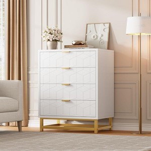 Nasitip 4 Drawer Dresser for Bedroom, Modern Chest with Gold Handles & Metal Legs, Storage Cabinet for Living Room - 1 of 4