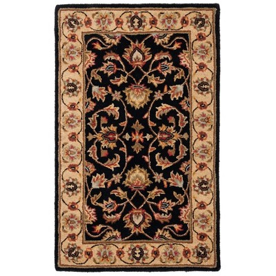 Black and Gold Hand-Tufted Wool 4' x 6' Area Rug
